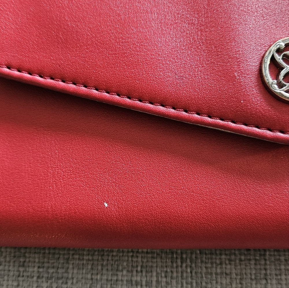 Red Wallet with Button Closure - Picture 2 of 11